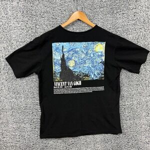 GSTR Shirt Adult Medium Black Vincent Van Gogh Starry Night Art Graphic Tee